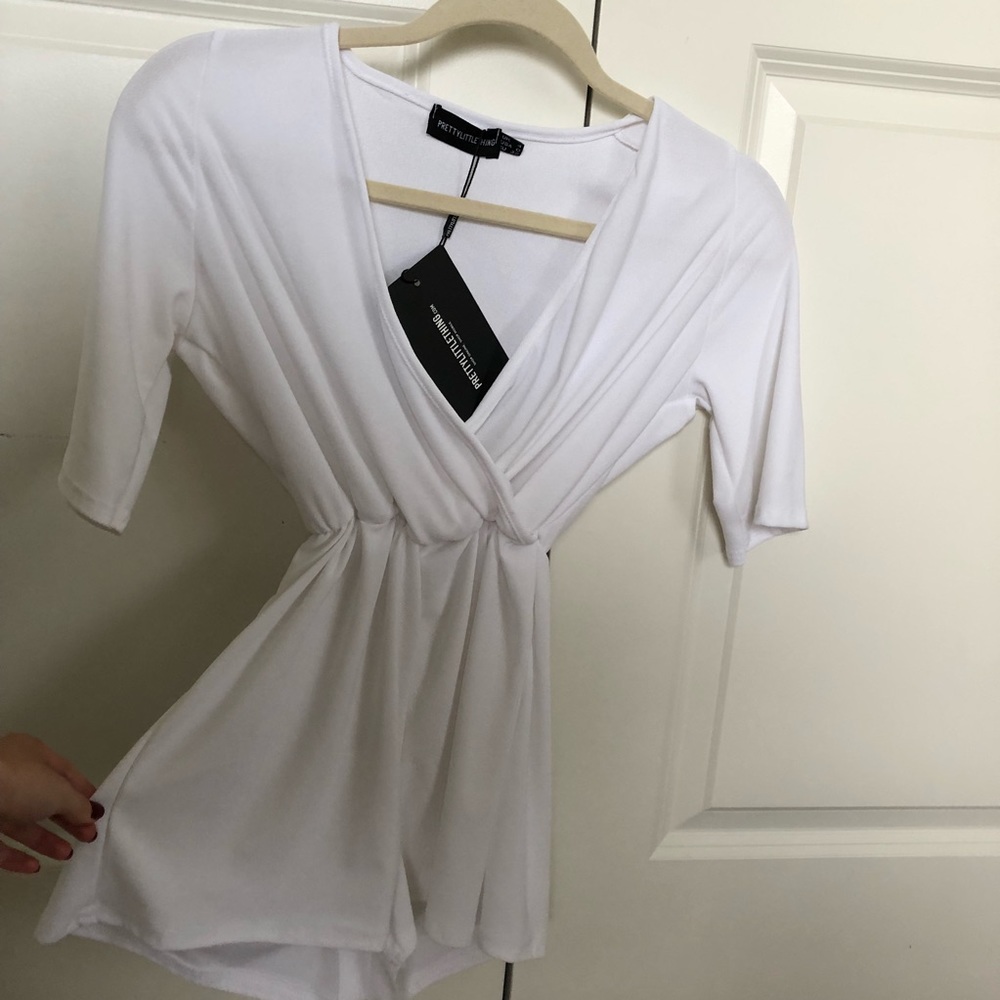 NWT White short sleeve romper